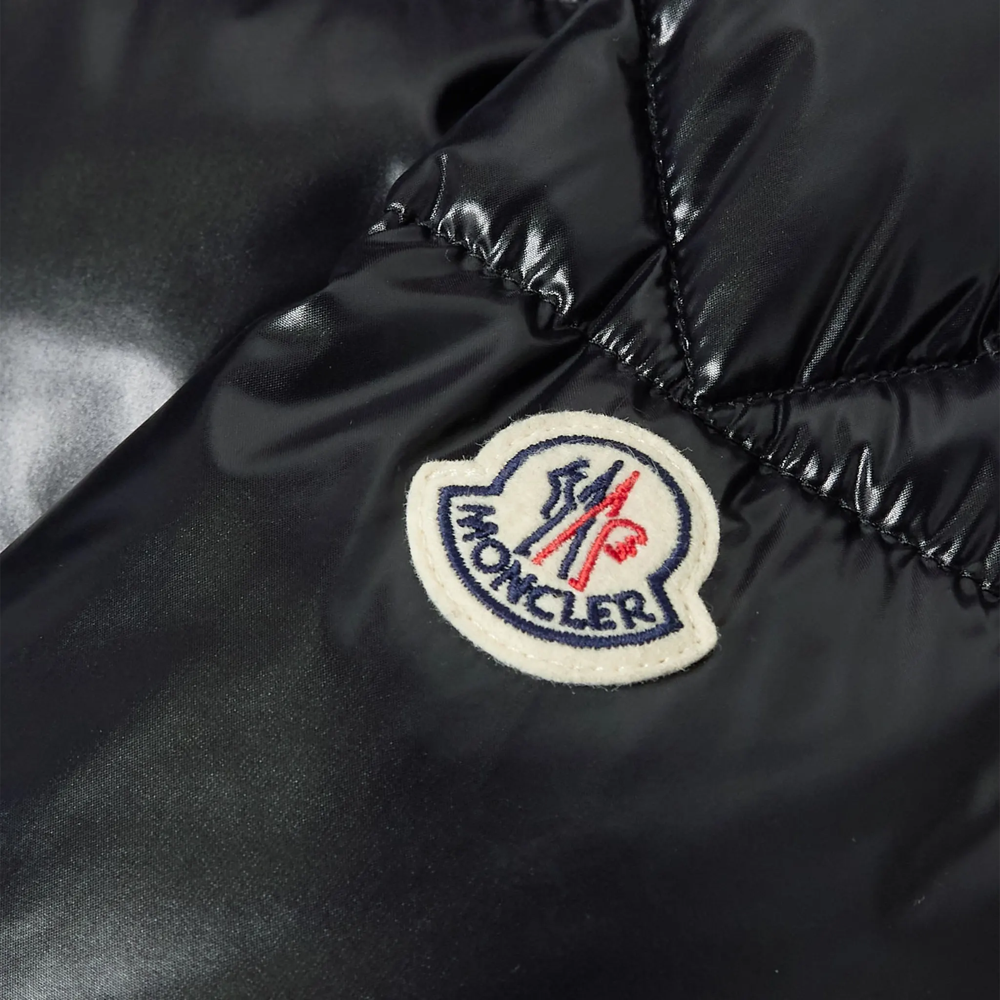 Detailed View of Moncler Parana Hooded Short Down Black Jacket